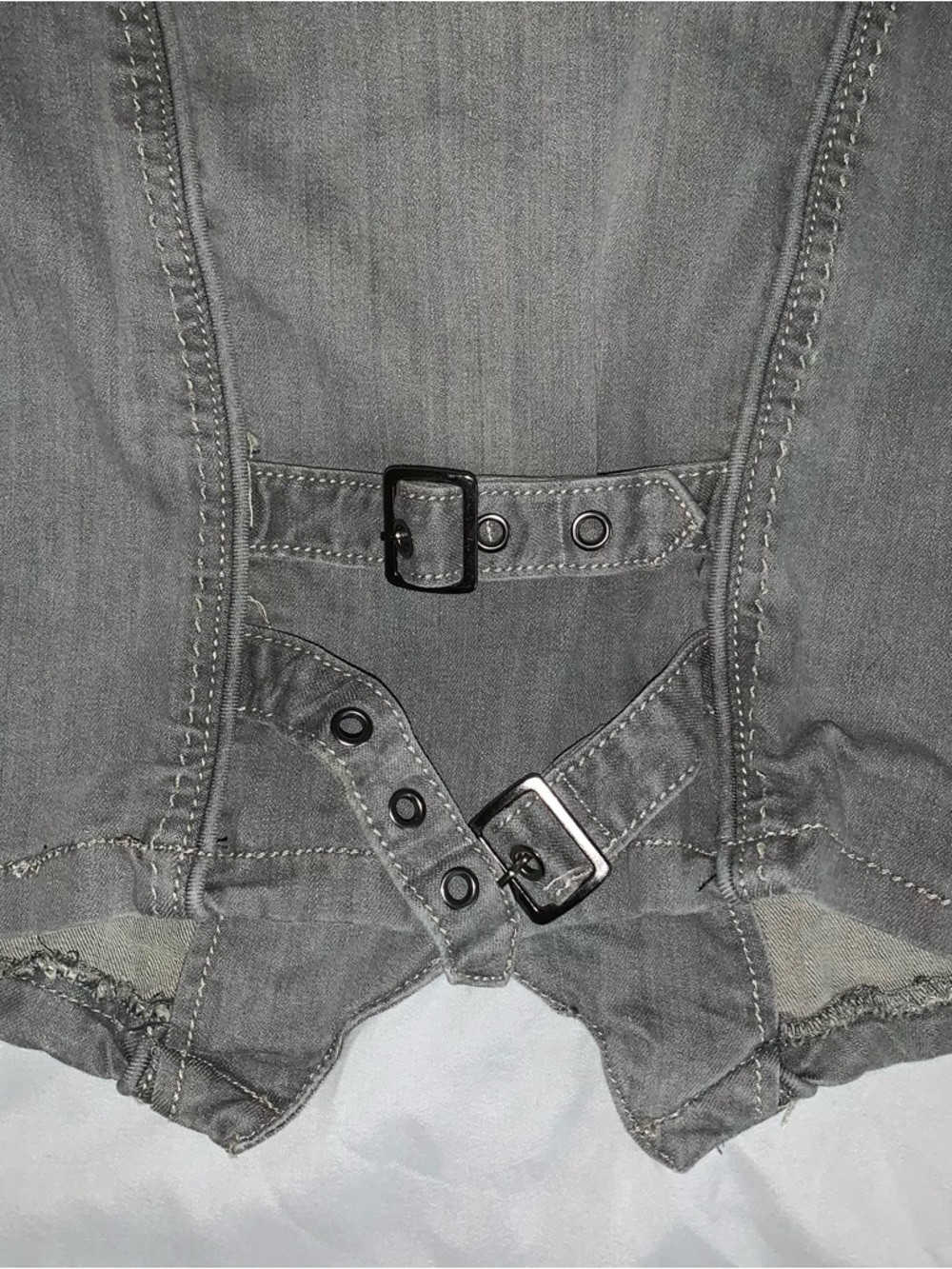 Vintage Y2K Clash Buckle Vest Gray Cotton Clash Jeans USA - Picture 4 of 5